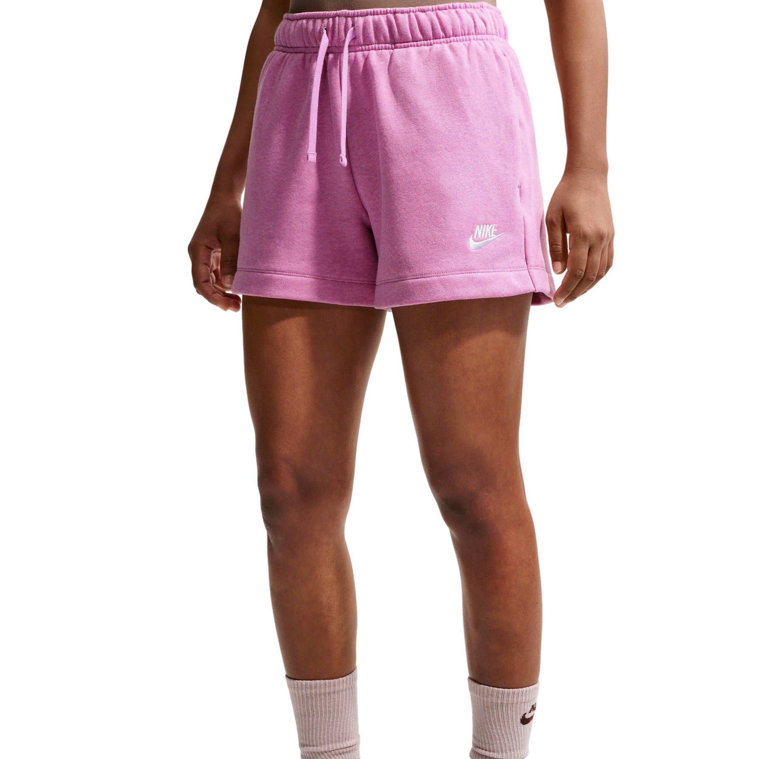 Nike Women's Sportswear Club Fleece Mid-Rise Shorts - MAGENTA
